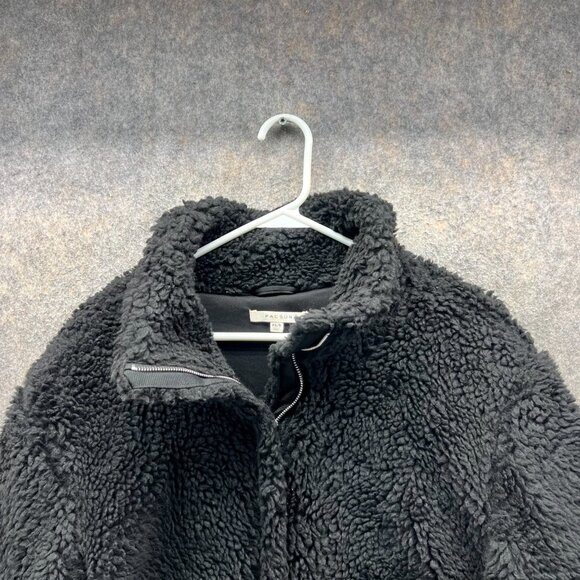 Pacsun Jacket Womens XS Black Faux Fur Fuzzy Full Zip Polyester Sherpa Winter - Picture 6 of 11